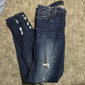 Flying Monkey Mid-Rise Blue Skinny Distressed Jeans